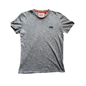 Superdry Shirt Mens size Large Gray Marl T Shirt Short Sleeve